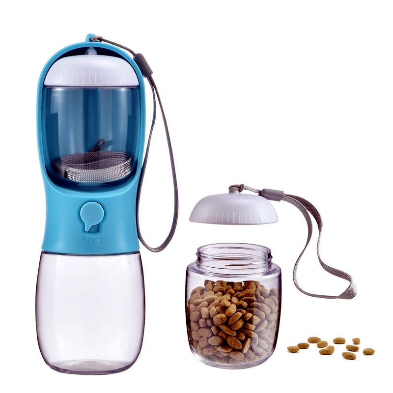 Pawmora TravelBottle — 2-in-1 Portable Pet Water Bottle with Food Container