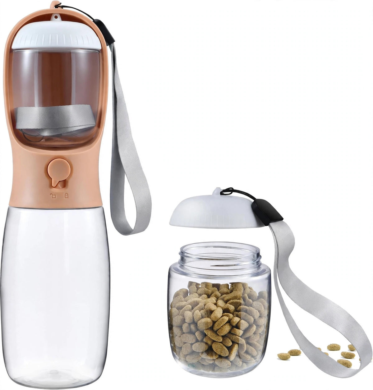Pawmora TravelBottle — 2-in-1 Portable Pet Water Bottle with Food Container