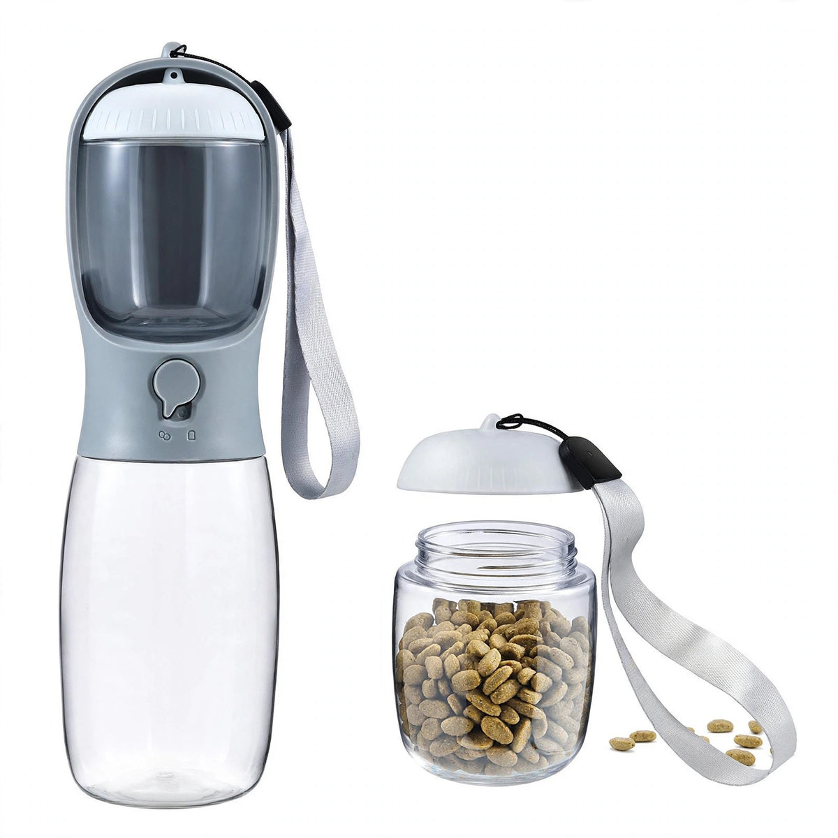 Pawmora TravelBottle — 2-in-1 Portable Pet Water Bottle with Food Container