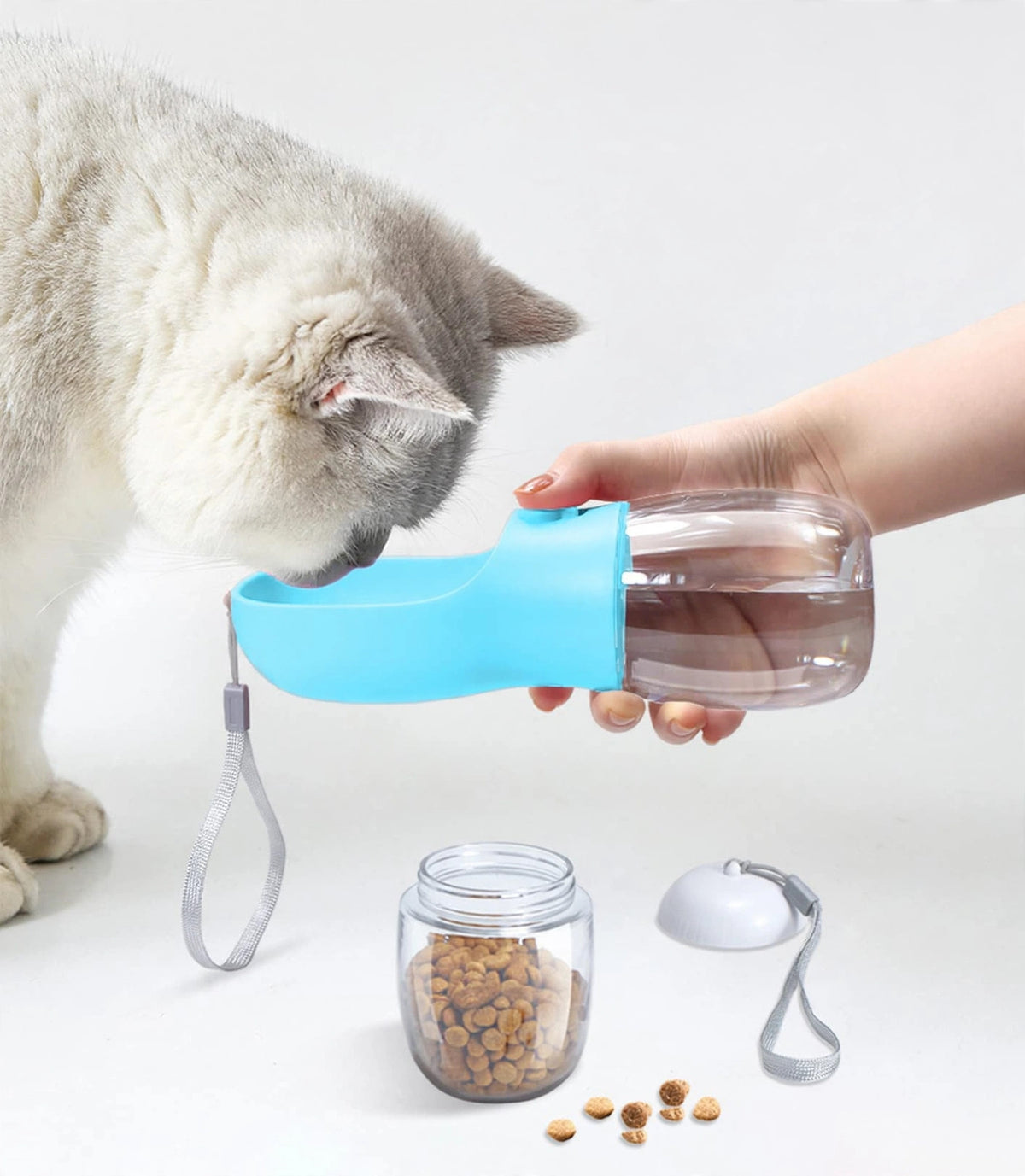 Pawmora TravelBottle — 2-in-1 Portable Pet Water Bottle with Food Container