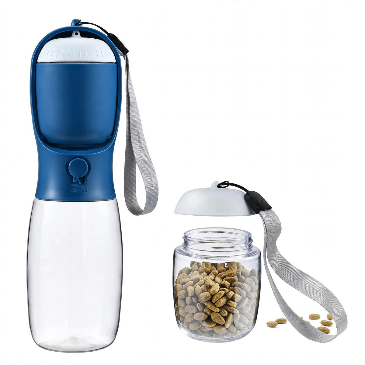 Pawmora TravelBottle — 2-in-1 Portable Pet Water Bottle with Food Container