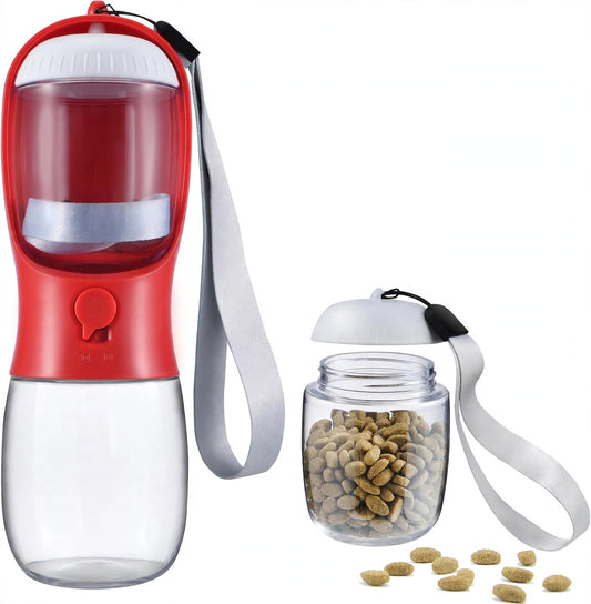 Pawmora TravelBottle — 2-in-1 Portable Pet Water Bottle with Food Container