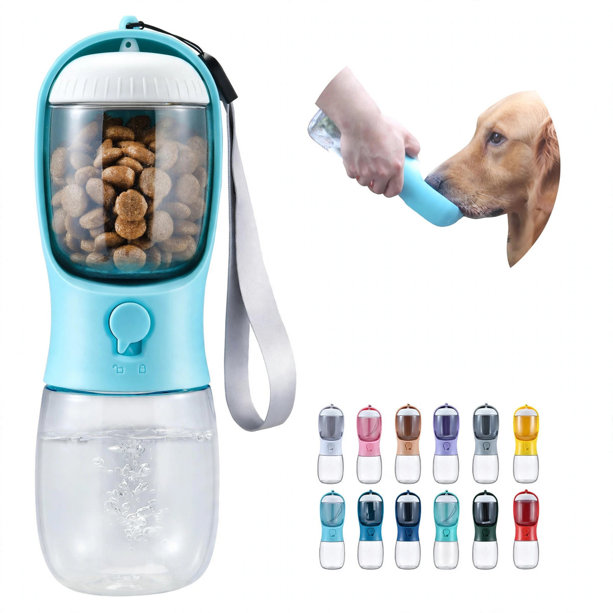 Pawmora TravelBottle — 2-in-1 Portable Pet Water Bottle with Food Container