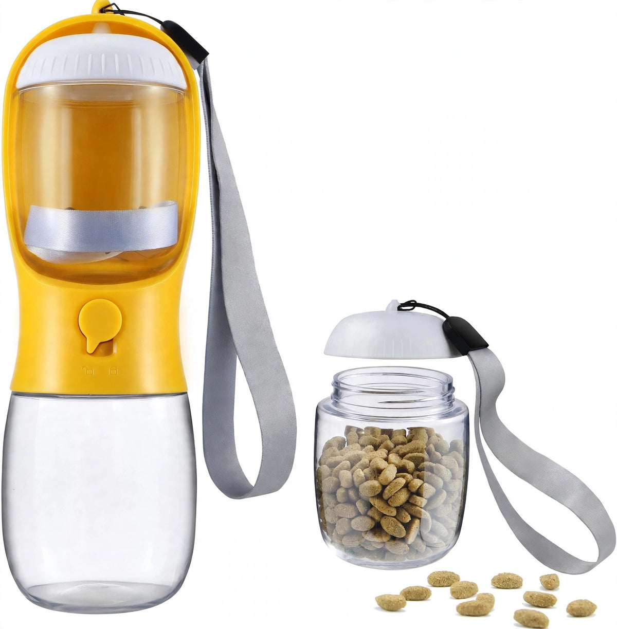 Pawmora TravelBottle — 2-in-1 Portable Pet Water Bottle with Food Container